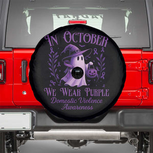 Domestic Violence Awareness Spare Tire Cover Halloween October Wear Purple Ghost TS10 Black Print Your Wear