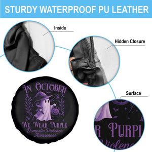 Domestic Violence Awareness Spare Tire Cover Halloween October Wear Purple Ghost TS10 Print Your Wear