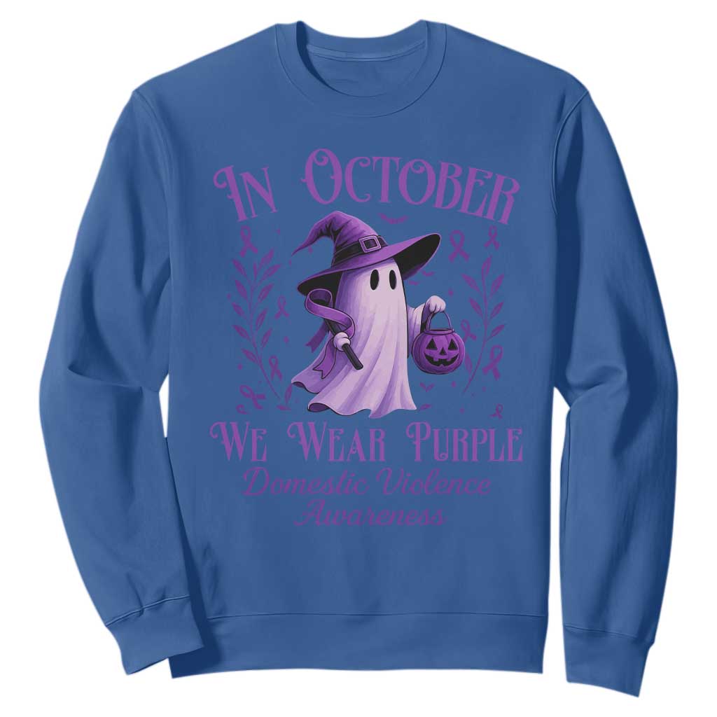 Domestic Violence Awareness Sweatshirt Halloween October Wear Purple Ghost TS10 Royal Blue Print Your Wear