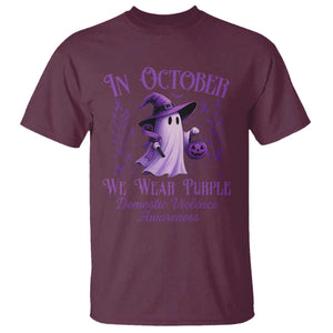 Domestic Violence Awareness T Shirt Halloween October Wear Purple Ghost TS10 Maroon Print Your Wear