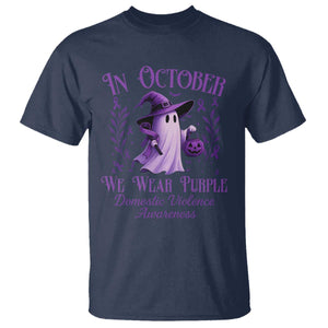 Domestic Violence Awareness T Shirt Halloween October Wear Purple Ghost TS10 Navy Print Your Wear