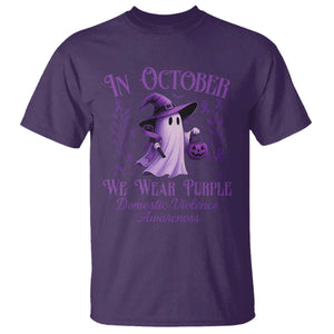 Domestic Violence Awareness T Shirt Halloween October Wear Purple Ghost TS10 Purple Print Your Wear