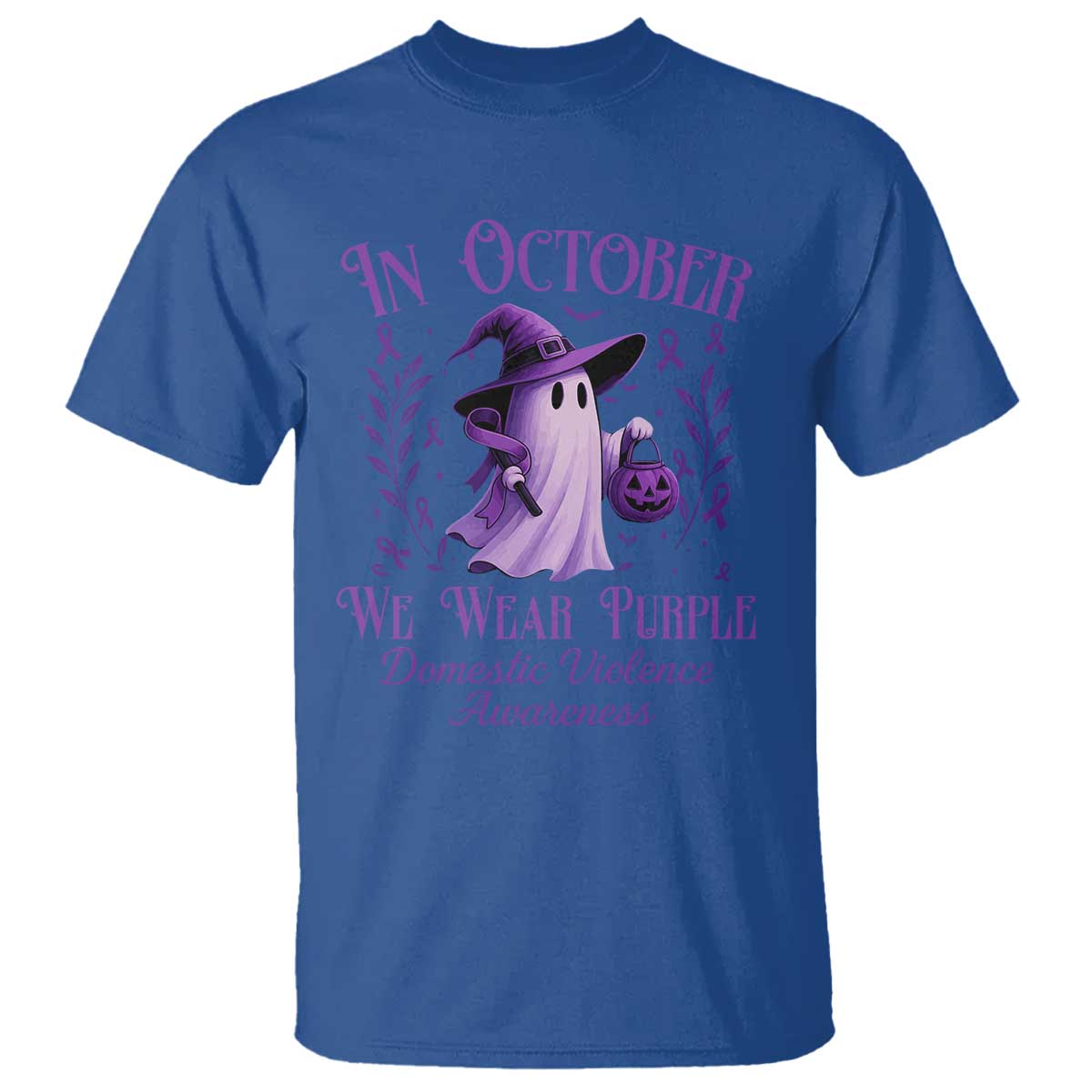 Domestic Violence Awareness T Shirt Halloween October Wear Purple Ghost TS10 Royal Blue Print Your Wear