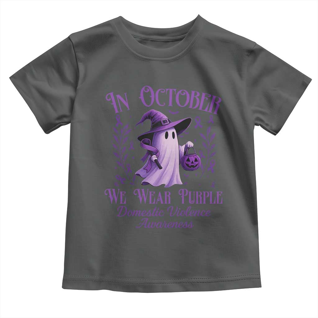 Domestic Violence Awareness Toddler T Shirt Halloween October Wear Purple Ghost TS10 Dark Heather Print Your Wear