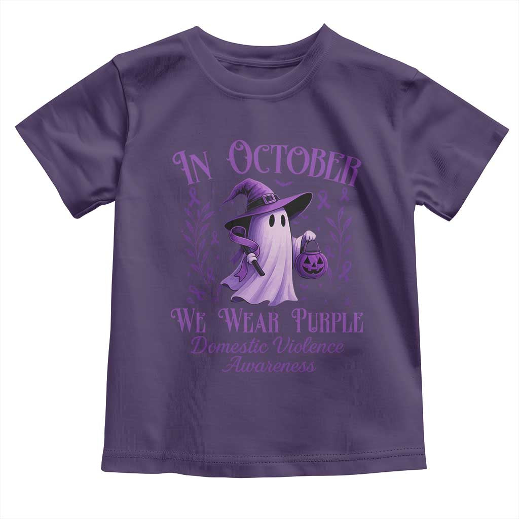 Domestic Violence Awareness Toddler T Shirt Halloween October Wear Purple Ghost TS10 Purple Print Your Wear