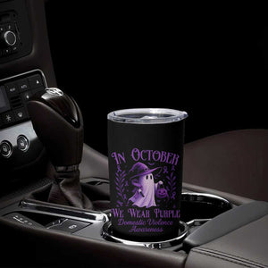 Domestic Violence Awareness Tumbler Cup Halloween October Wear Purple Ghost TS10 Print Your Wear