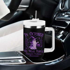 Domestic Violence Awareness Tumbler With Handle Halloween October Wear Purple Ghost TS10 Print Your Wear