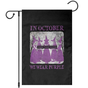 Retro In October We Wear Purple Witch Domestic Violence Awareness Garden Flag TS10 Black Print Your Wear