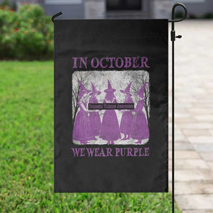 Retro In October We Wear Purple Witch Domestic Violence Awareness Garden Flag TS10 Print Your Wear