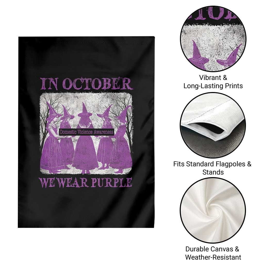 Retro In October We Wear Purple Witch Domestic Violence Awareness Garden Flag TS10 Print Your Wear