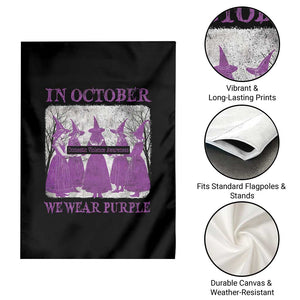 Retro In October We Wear Purple Witch Domestic Violence Awareness Garden Flag TS10 Print Your Wear