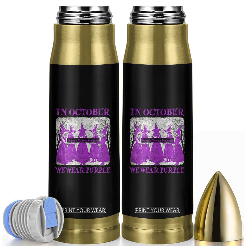 Retro In October We Wear Purple Witch Domestic Violence Awareness Bullet Tumbler TS10 Black Print Your Wear