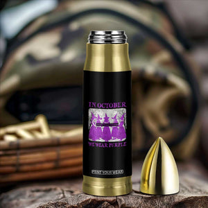 Retro In October We Wear Purple Witch Domestic Violence Awareness Bullet Tumbler TS10 Print Your Wear