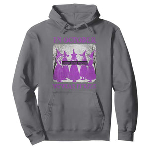 Retro In October We Wear Purple Witch Domestic Violence Awareness Hoodie TS10 Charcoal Print Your Wear