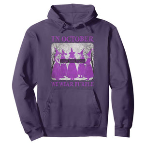 Retro In October We Wear Purple Witch Domestic Violence Awareness Hoodie TS10 Purple Print Your Wear