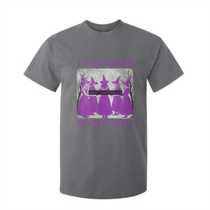 Retro In October We Wear Purple Witch Domestic Violence Awareness T Shirt For Kid TS10 Charcoal Print Your Wear