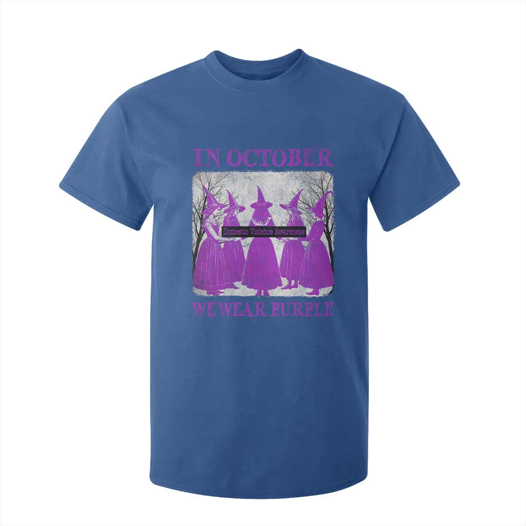 Retro In October We Wear Purple Witch Domestic Violence Awareness T Shirt For Kid TS10 Royal Blue Print Your Wear
