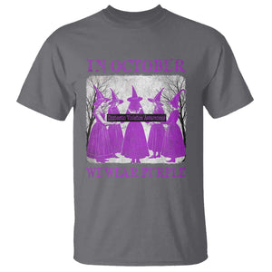 Retro In October We Wear Purple Witch Domestic Violence Awareness T Shirt TS10 Charcoal Print Your Wear