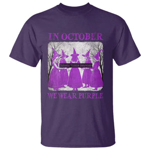 Retro In October We Wear Purple Witch Domestic Violence Awareness T Shirt TS10 Purple Print Your Wear