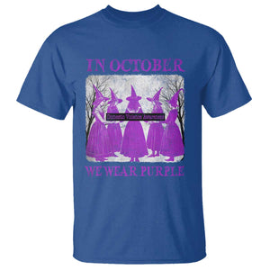 Retro In October We Wear Purple Witch Domestic Violence Awareness T Shirt TS10 Royal Blue Print Your Wear