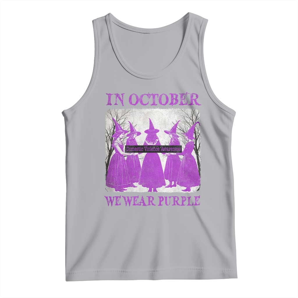 Retro In October We Wear Purple Witch Domestic Violence Awareness Tank Top TS10 Athletic Heather Print Your Wear