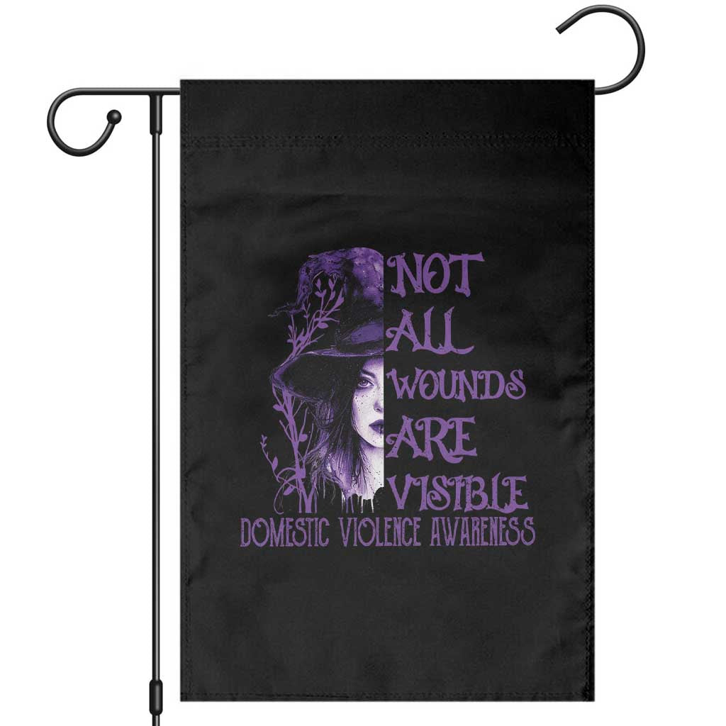 Stop Domestic Violence Garden Flag Purple Ribbon Witch Graphic Witchy Feminist TS10 Black Print Your Wear
