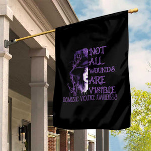 Stop Domestic Violence Garden Flag Purple Ribbon Witch Graphic Witchy Feminist TS10 Print Your Wear