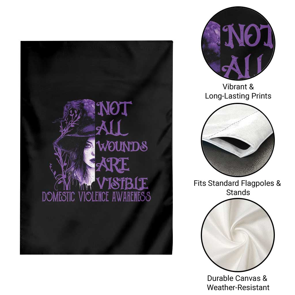 Stop Domestic Violence Garden Flag Purple Ribbon Witch Graphic Witchy Feminist TS10 Print Your Wear