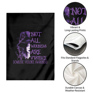 Stop Domestic Violence Garden Flag Purple Ribbon Witch Graphic Witchy Feminist TS10 Print Your Wear