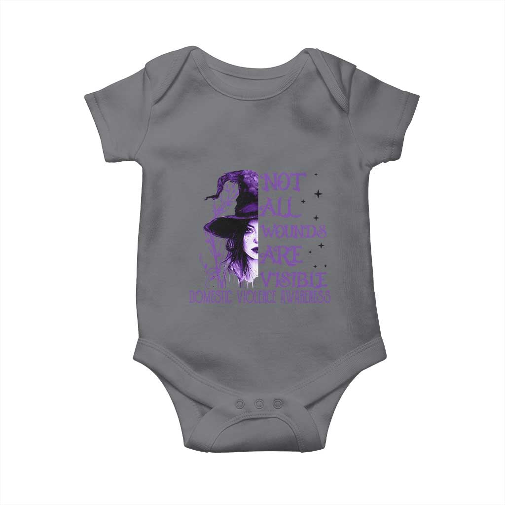 Stop Domestic Violence Baby Onesie Purple Ribbon Witch Graphic Witchy Feminist TS10 Charcoal Print Your Wear