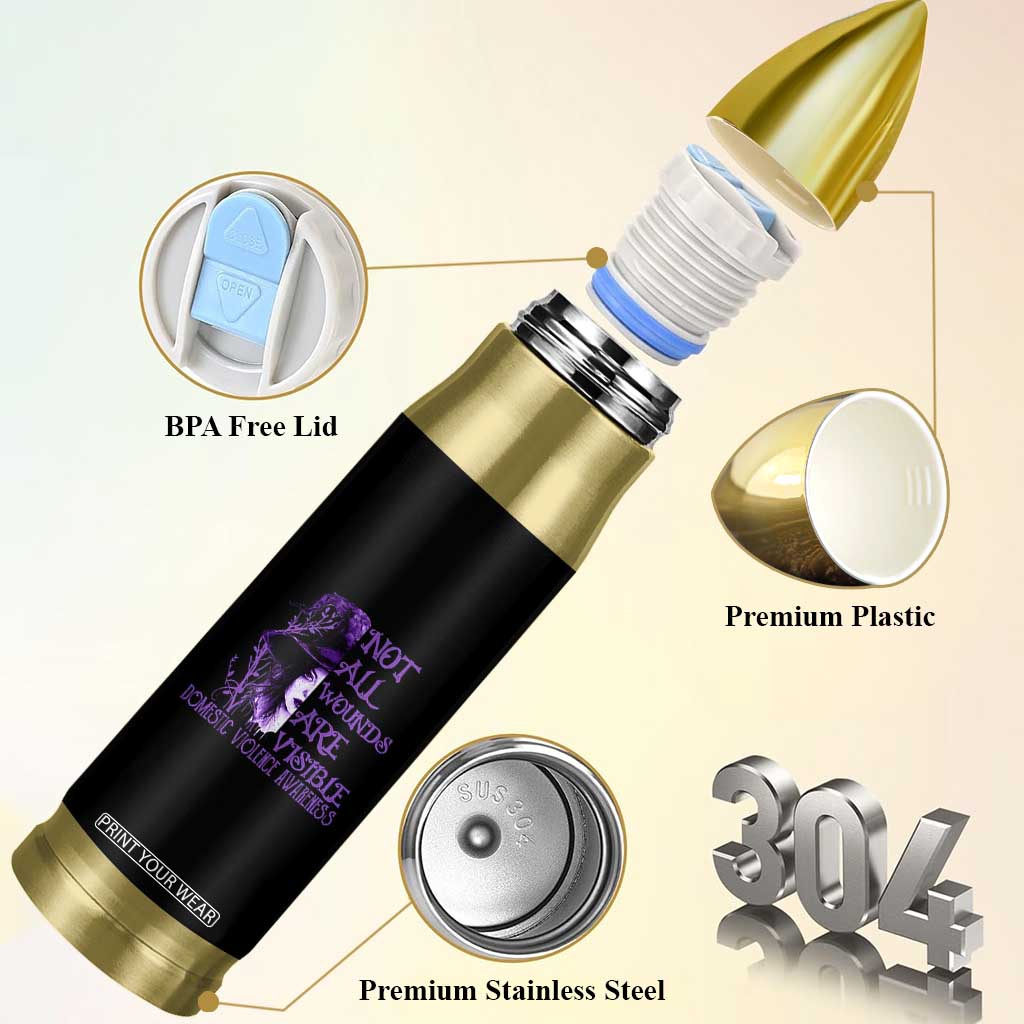 Stop Domestic Violence Bullet Tumbler Purple Ribbon Witch Graphic Witchy Feminist TS10 Print Your Wear
