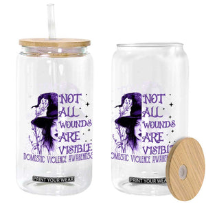 Stop Domestic Violence Glass Can Purple Ribbon Witch Graphic Witchy Feminist TS10 Print Your Wear