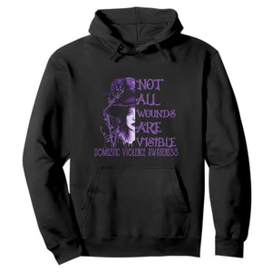 Stop Domestic Violence Hoodie Purple Ribbon Witch Graphic Witchy Feminist TS10 Black Print Your Wear
