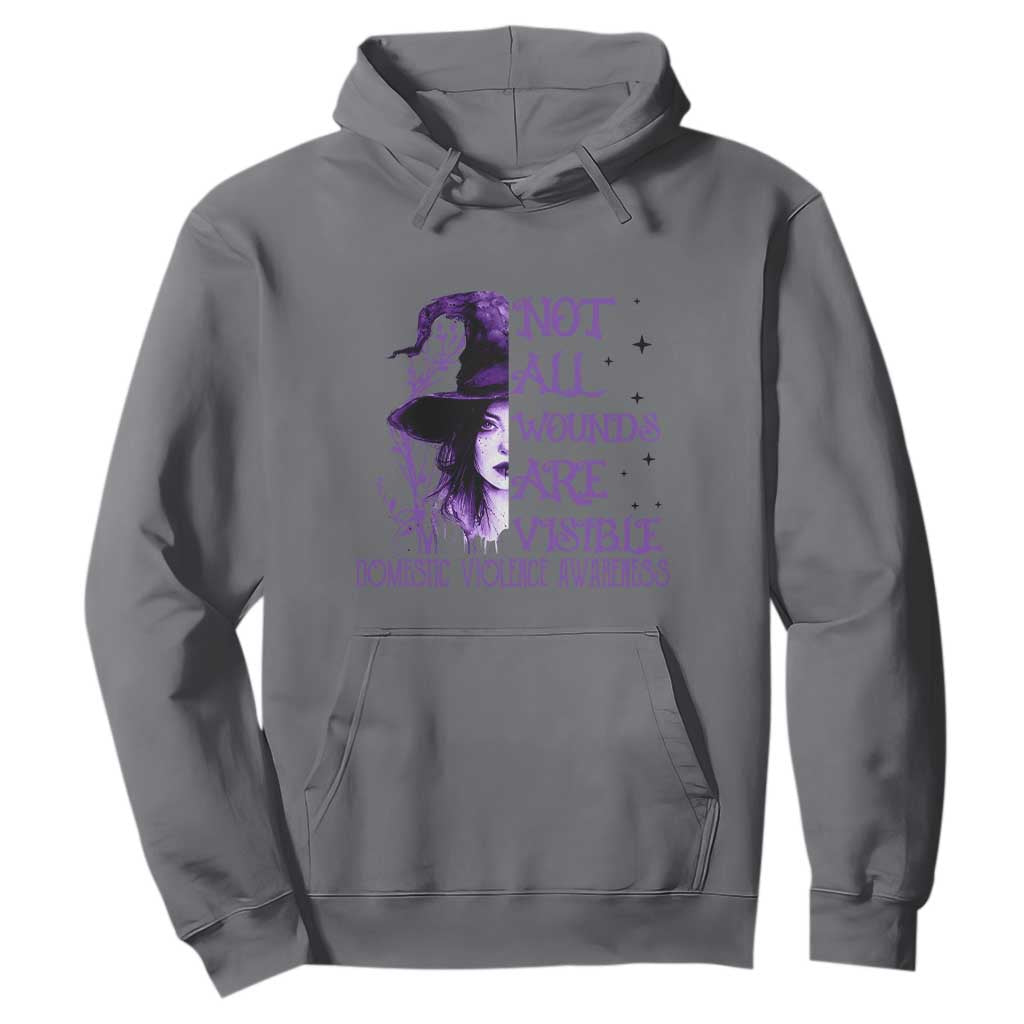 Stop Domestic Violence Hoodie Purple Ribbon Witch Graphic Witchy Feminist TS10 Charcoal Print Your Wear