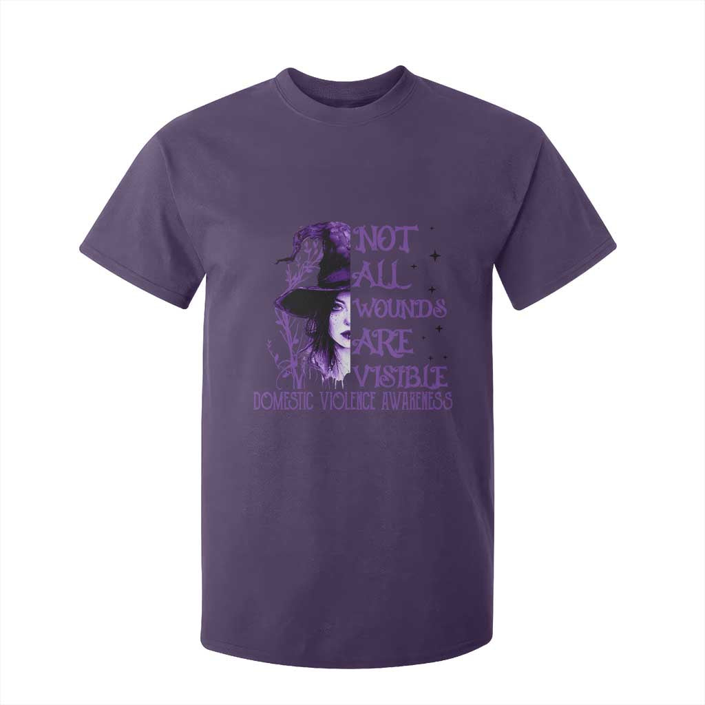 Stop Domestic Violence T Shirt For Kid Purple Ribbon Witch Graphic Witchy Feminist TS10 Purple Print Your Wear