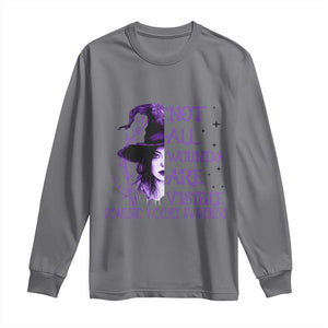 Stop Domestic Violence Long Sleeve Shirt Purple Ribbon Witch Graphic Witchy Feminist TS10 Charcoal Print Your Wear