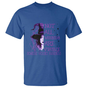 Stop Domestic Violence T Shirt Purple Ribbon Witch Graphic Witchy Feminist TS10 Royal Blue Print Your Wear