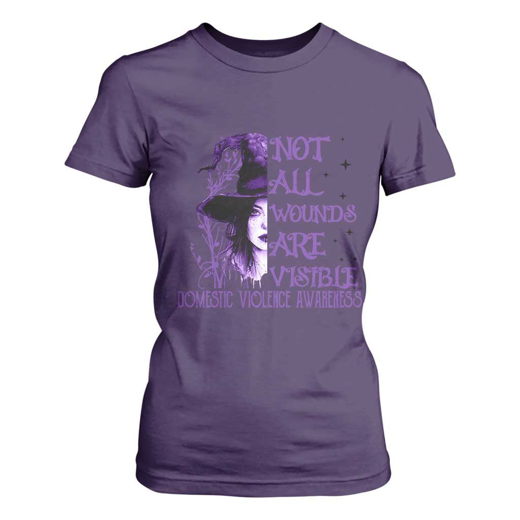Stop Domestic Violence T Shirt For Women Purple Ribbon Witch Graphic Witchy Feminist TS10 Purple Print Your Wear