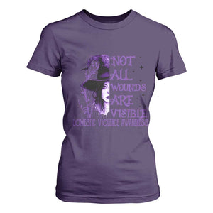 Stop Domestic Violence T Shirt For Women Purple Ribbon Witch Graphic Witchy Feminist TS10 Purple Print Your Wear