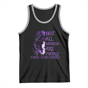 Stop Domestic Violence Tank Top Purple Ribbon Witch Graphic Witchy Feminist TS10 Black Athletic Heather Print Your Wear