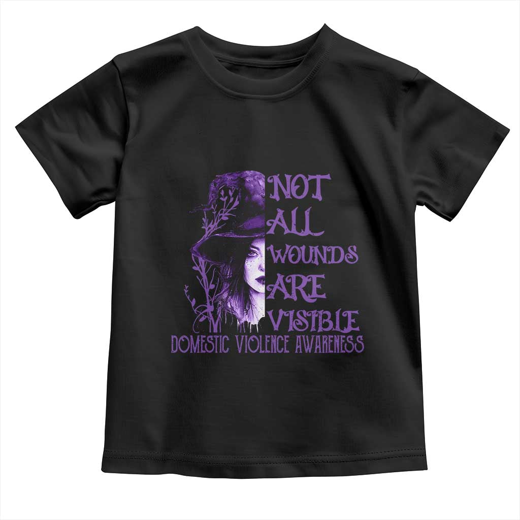 Stop Domestic Violence Toddler T Shirt Purple Ribbon Witch Graphic Witchy Feminist TS10 Black Print Your Wear