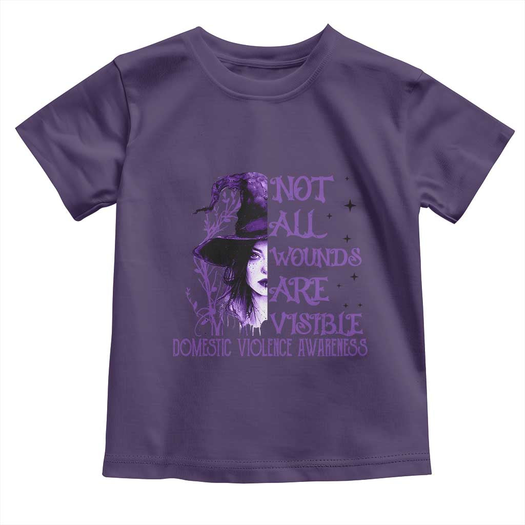 Stop Domestic Violence Toddler T Shirt Purple Ribbon Witch Graphic Witchy Feminist TS10 Purple Print Your Wear