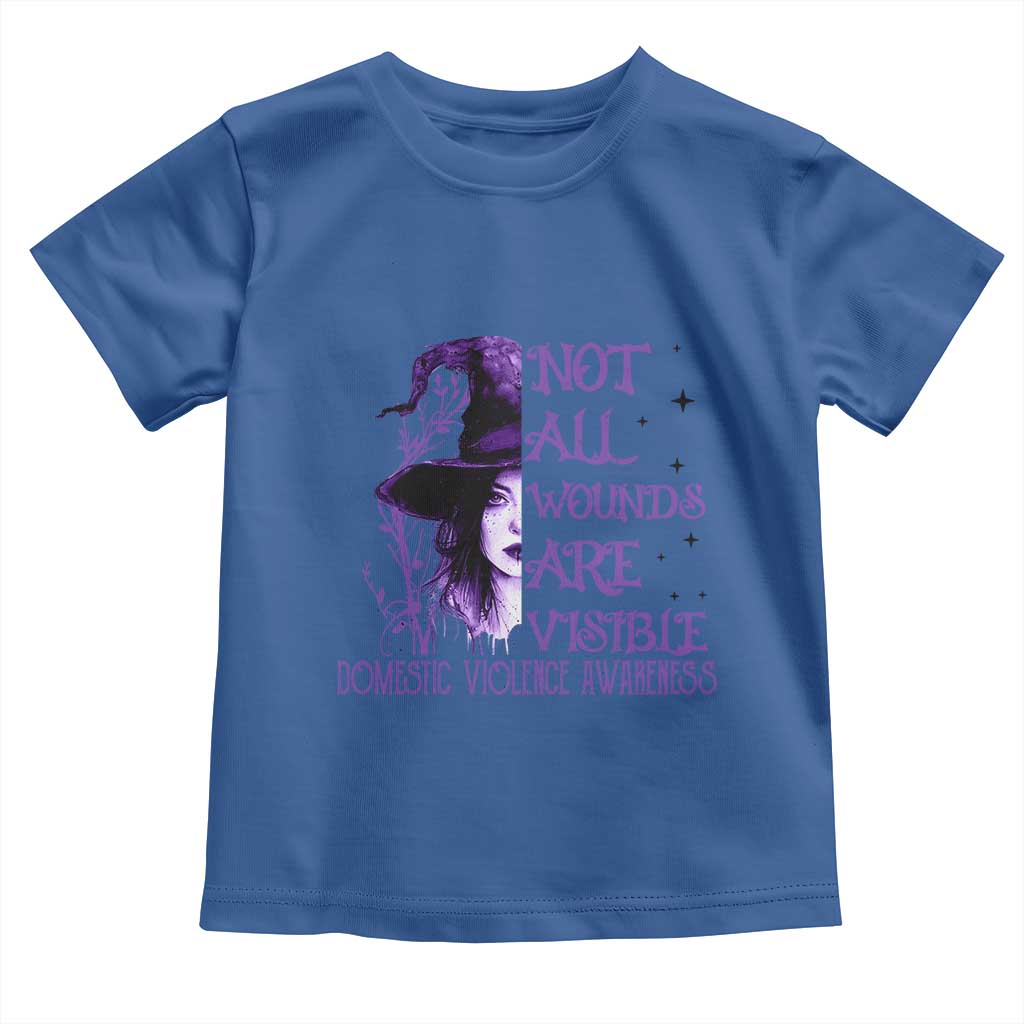 Stop Domestic Violence Toddler T Shirt Purple Ribbon Witch Graphic Witchy Feminist TS10 Royal Blue Print Your Wear