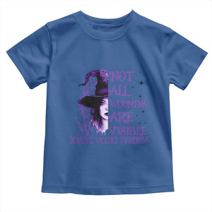 Stop Domestic Violence Toddler T Shirt Purple Ribbon Witch Graphic Witchy Feminist TS10 Royal Blue Print Your Wear