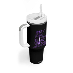 Stop Domestic Violence Tumbler With Handle Purple Ribbon Witch Graphic Witchy Feminist TS10 Print Your Wear