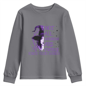 Stop Domestic Violence Youth Sweatshirt Purple Ribbon Witch Graphic Witchy Feminist TS10 Charcoal Print Your Wear