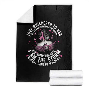 Breast Cancer Throw Blanket Pink Ribbon I Am Storm TS10 Black Print Your Wear