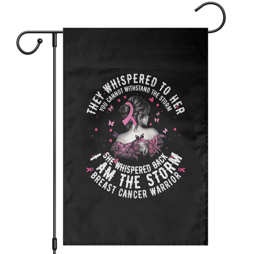 Breast Cancer Garden Flag Pink Ribbon I Am Storm TS10 Black Print Your Wear