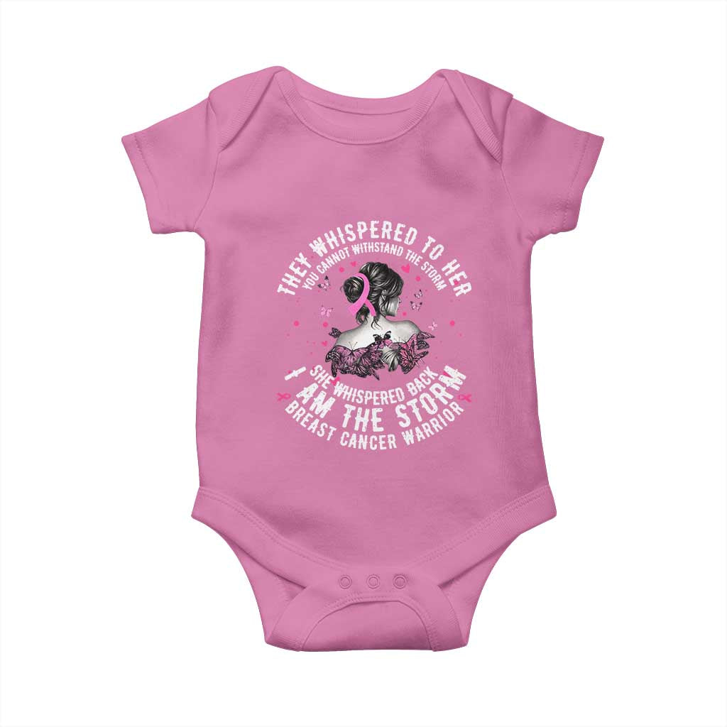 Breast Cancer Baby Onesie Pink Ribbon I Am Storm TS10 Azalea Print Your Wear