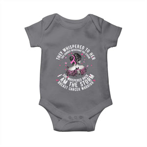 Breast Cancer Baby Onesie Pink Ribbon I Am Storm TS10 Charcoal Print Your Wear